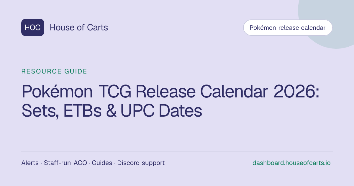 Pokémon TCG Release Calendar 2026: Sets, ETBs & UPC Dates
